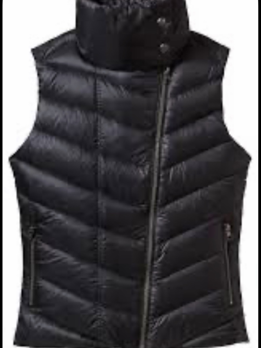 Patagonia Women's Down Vest Quilted Puffer Snaps Black XS Excellent Condition